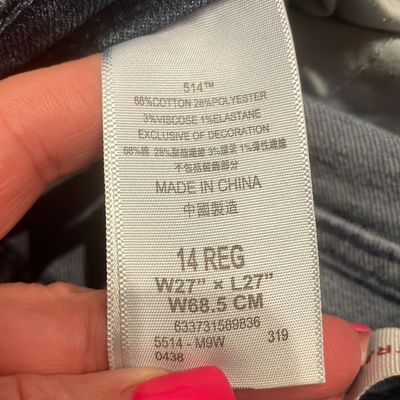 LEVIS 514 Big Boys straight leg denim jeans with stretch size 14 reg 27W 27L - Picture 9 of 9